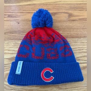 New Era mens Chicago Cubs MLB OnField cuffed pom winter baseball beanie